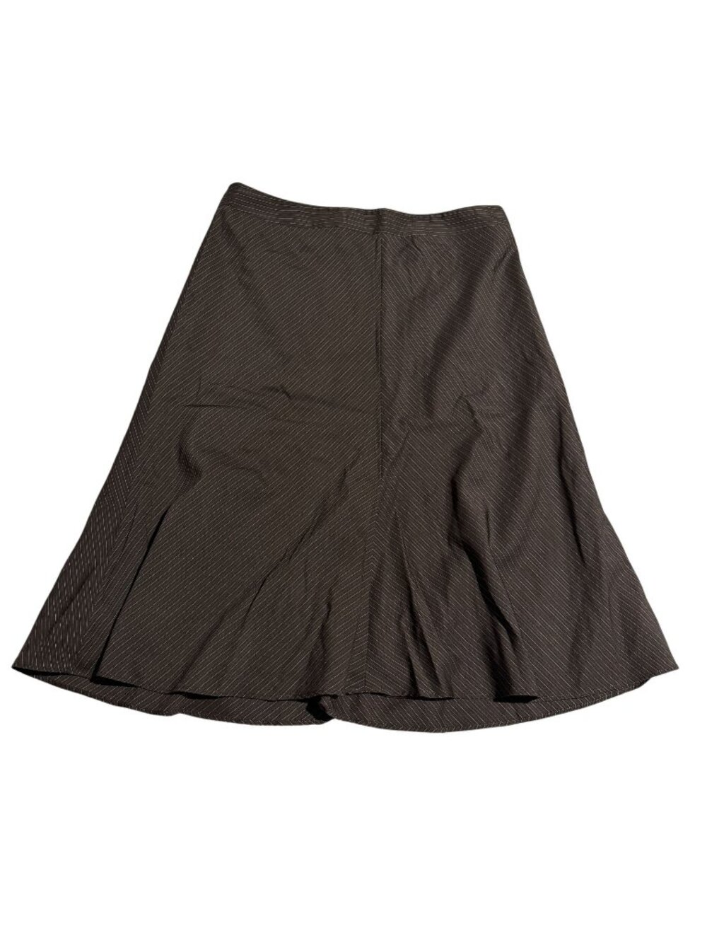 Banana Republic Brown Pinstripe Flared Mid-Length Skirt Size 10